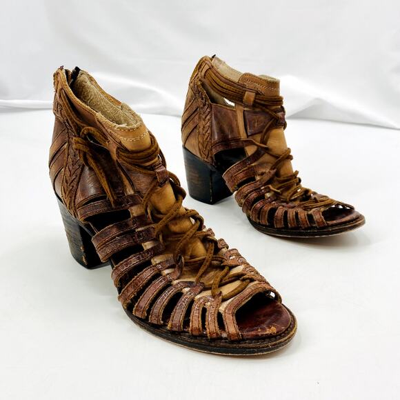 Freebird Wazee Brown Leather Heels - Picture 1 of 10